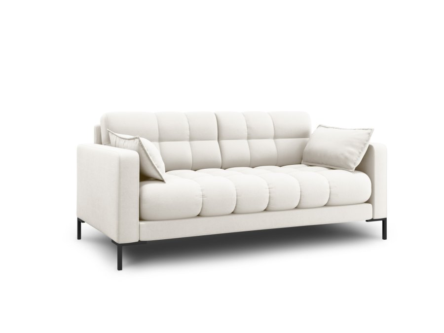 MICADONI Mamaia sofa, 2 sder - beige stof og sort metal