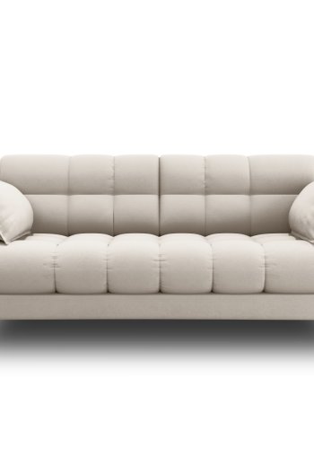 MICADONI Mamaia sofa, 2 sder - beige stof og sort metal