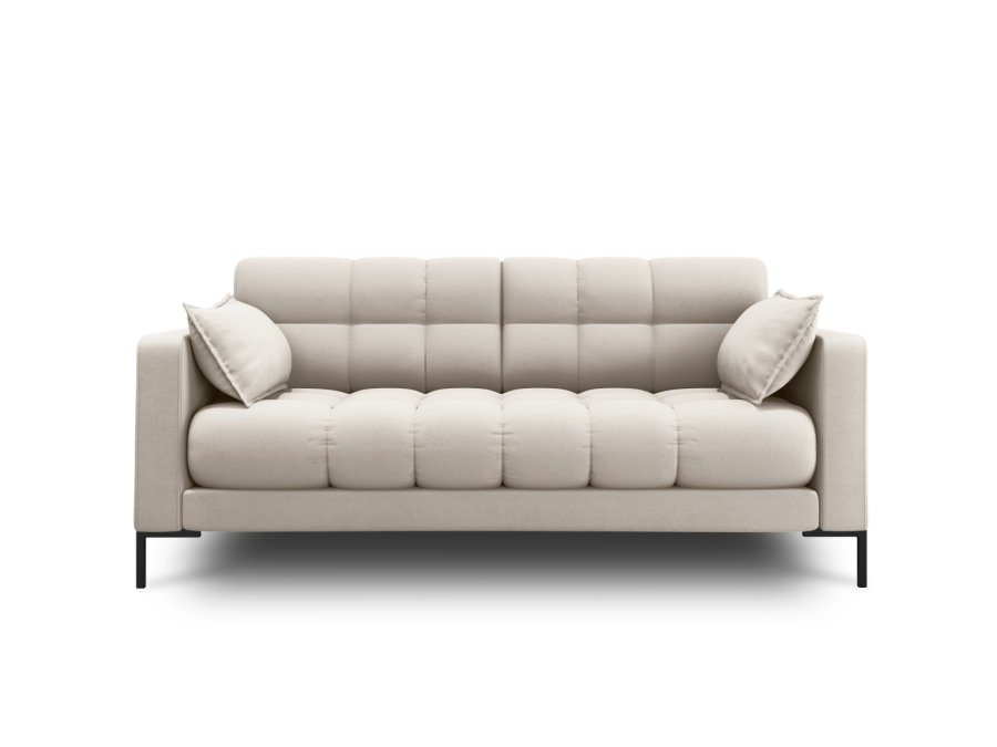 MICADONI Mamaia sofa, 2 sder - beige stof og sort metal