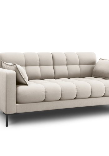 MICADONI Mamaia sofa, 2 sder - beige stof og sort metal