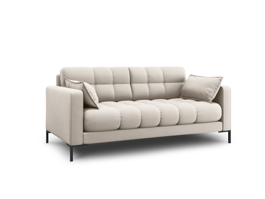 MICADONI Mamaia sofa, 2 sder - beige stof og sort metal