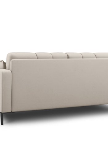 MICADONI Mamaia sofa, 2 sder - beige stof og sort metal
