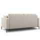 MICADONI Mamaia sofa, 2 sder - beige stof og sort metal
