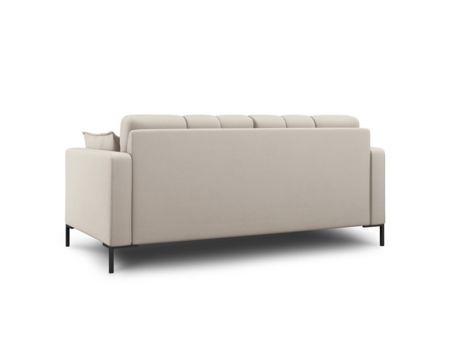 MICADONI Mamaia sofa, 2 sder - beige stof og sort metal
