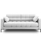 MICADONI Mamaia sofa, 2 sder - gr stof og sort metal