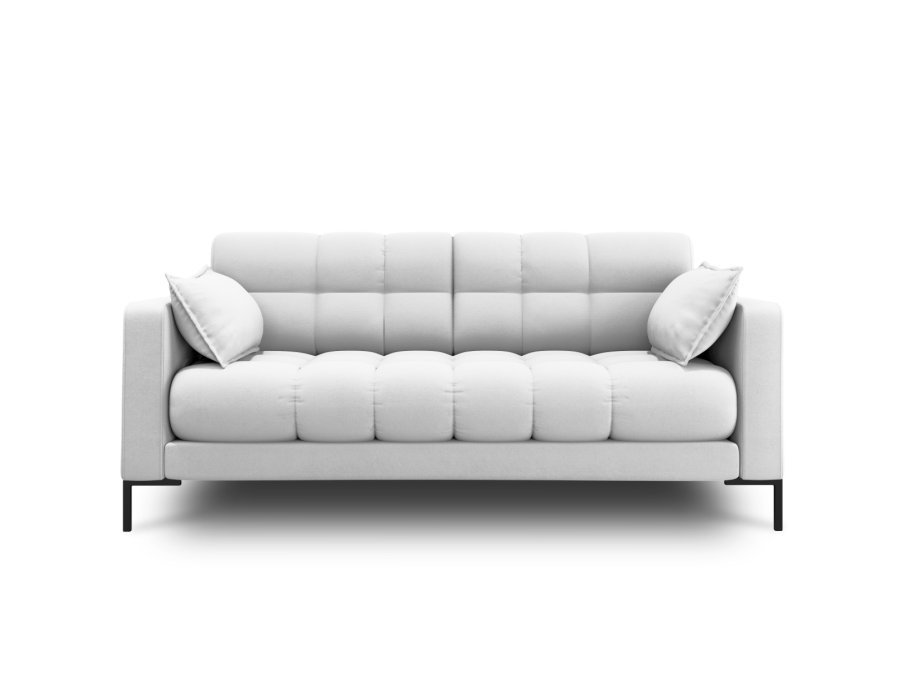 MICADONI Mamaia sofa, 2 sder - gr stof og sort metal