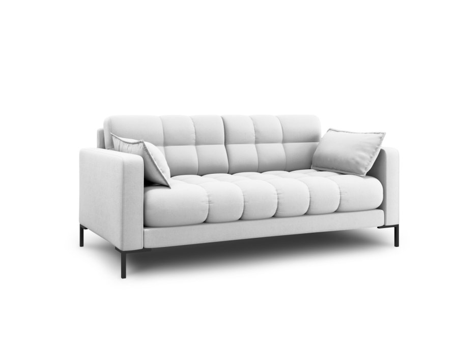 MICADONI Mamaia sofa, 2 sder - gr stof og sort metal