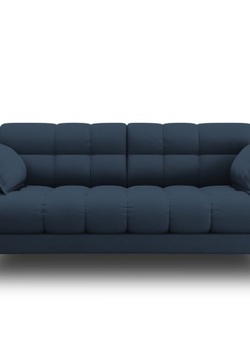 MICADONI Mamaia sofa, 2 sder - bl stof og sort metal
