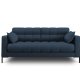 MICADONI Mamaia sofa, 2 sder - bl stof og sort metal