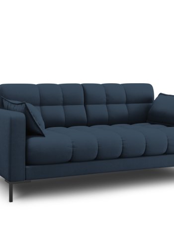 MICADONI Mamaia sofa, 2 sder - bl stof og sort metal