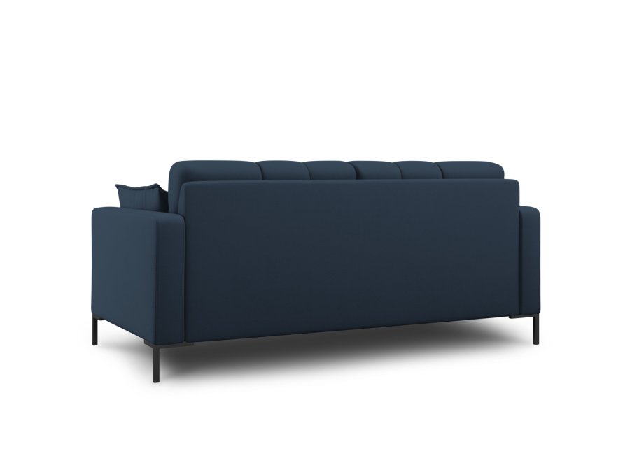 MICADONI Mamaia sofa, 2 sder - bl stof og sort metal
