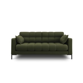 MICADONI Mamaia sofa, 2 sder - grn stof og sort metal