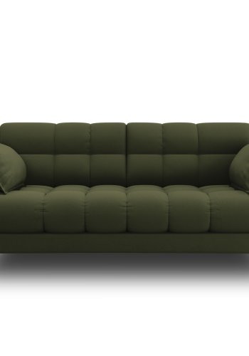 MICADONI Mamaia sofa, 2 sder - grn stof og sort metal