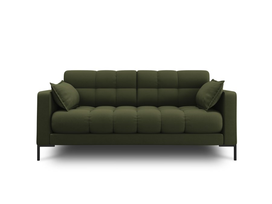 MICADONI Mamaia sofa, 2 sder - grn stof og sort metal