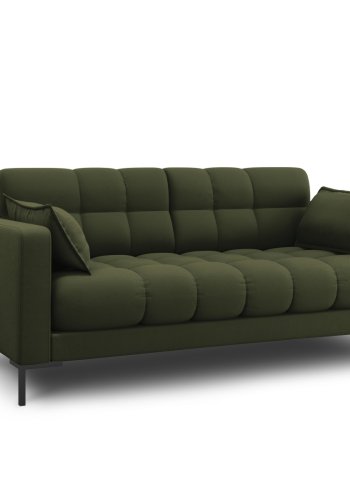 MICADONI Mamaia sofa, 2 sder - grn stof og sort metal