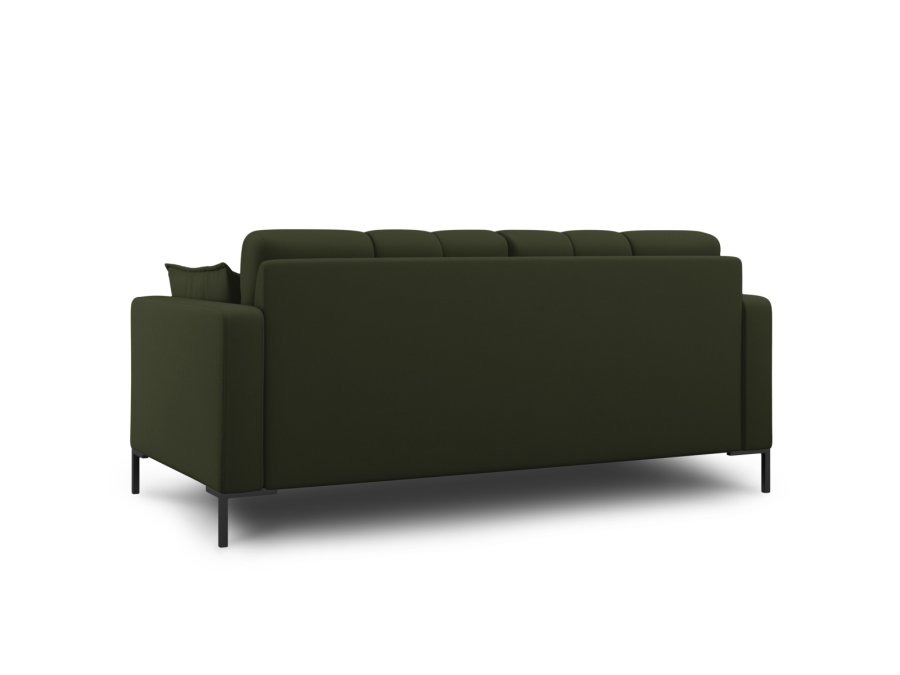 MICADONI Mamaia sofa, 2 sder - grn stof og sort metal