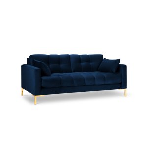 MICADONI Mamaia sofa, 3 sder - bl fljl og guld metal