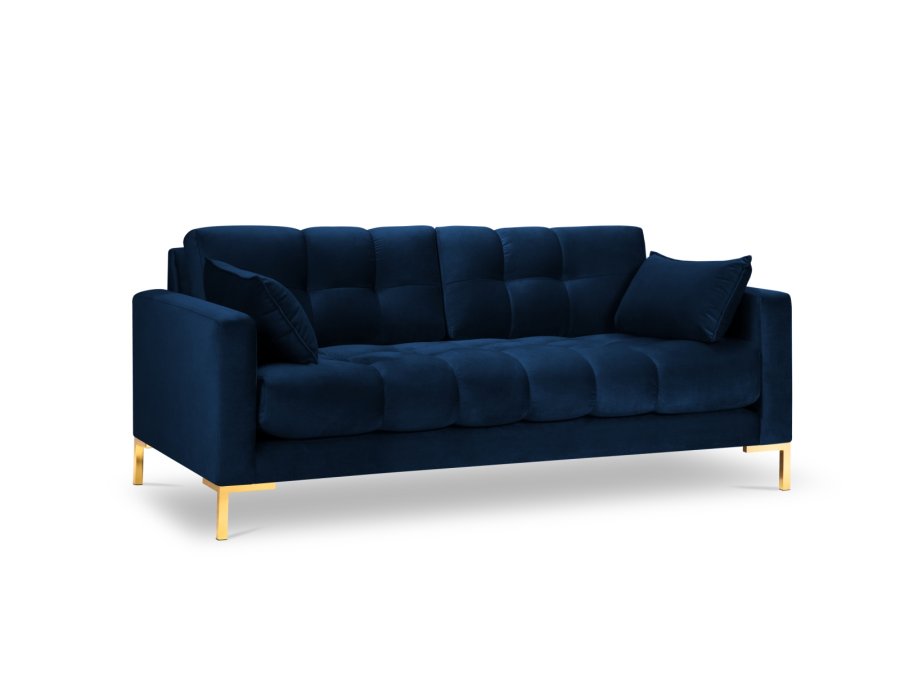 MICADONI Mamaia sofa, 3 sder - bl fljl og guld metal