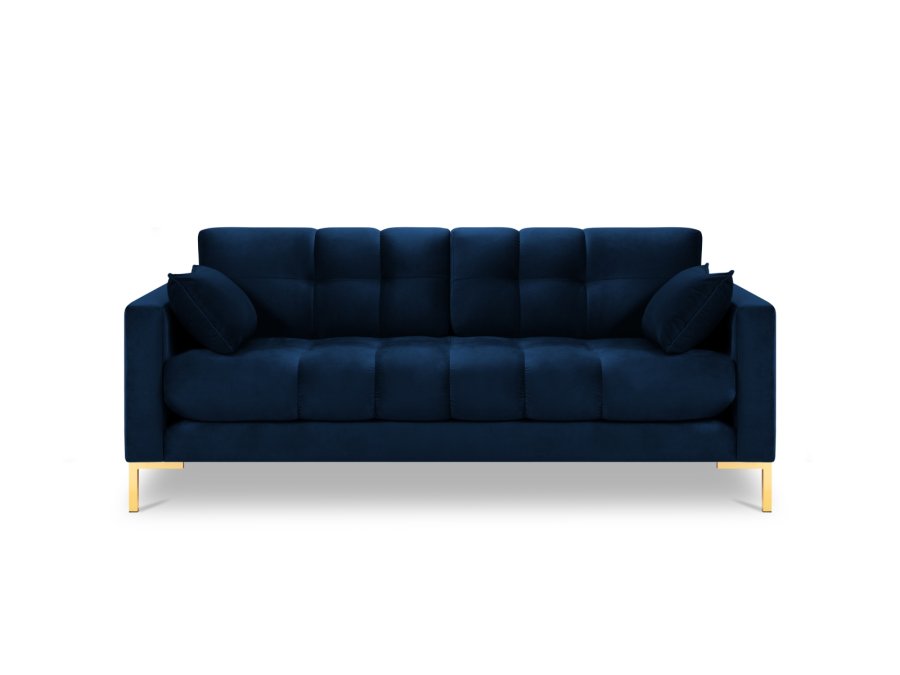 MICADONI Mamaia sofa, 3 sder - bl fljl og guld metal