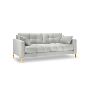 MICADONI Mamaia sofa, 3 sder - slv fljl og guld metal
