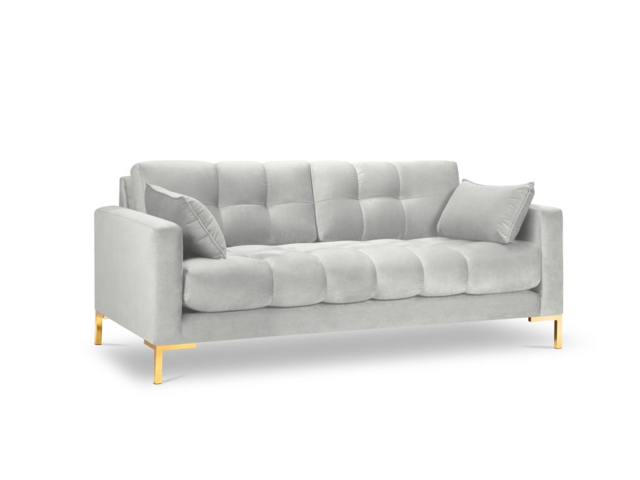 MICADONI Mamaia sofa, 3 sder - slv fljl og guld metal
