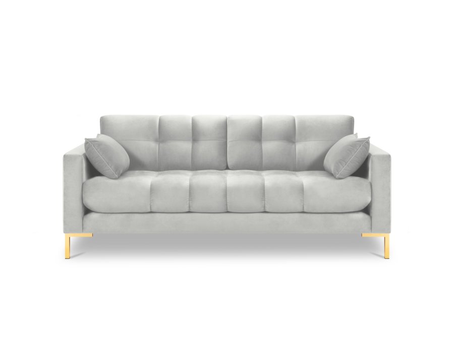 MICADONI Mamaia sofa, 3 sder - slv fljl og guld metal