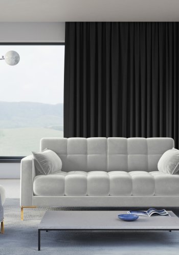 MICADONI Mamaia sofa, 3 sder - slv fljl og guld metal