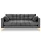 MICADONI Mamaia sofa, 3 sder - gr fljl og guld metal