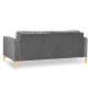 MICADONI Mamaia sofa, 3 sder - gr fljl og guld metal
