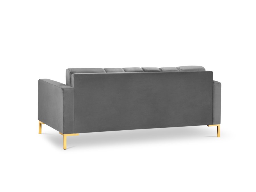 MICADONI Mamaia sofa, 3 sder - gr fljl og guld metal