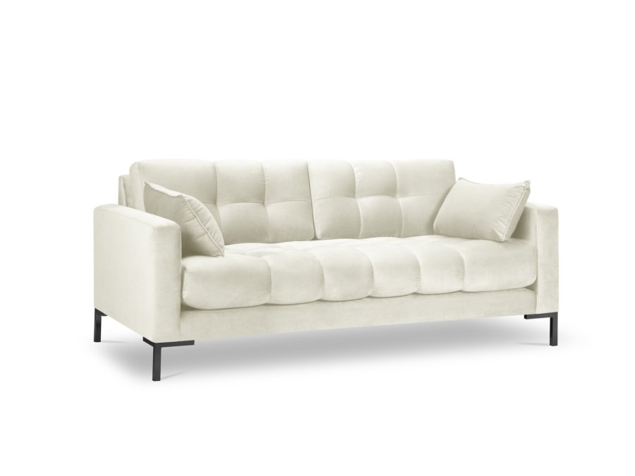 MICADONI Mamaia sofa, 3 sder - beige fljl og sort metal