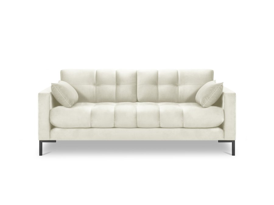 MICADONI Mamaia sofa, 3 sder - beige fljl og sort metal
