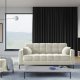 MICADONI Mamaia sofa, 3 sder - beige fljl og sort metal