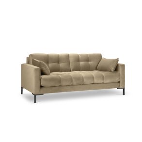 MICADONI Mamaia sofa, 3 sder - beige fljl og sort metal