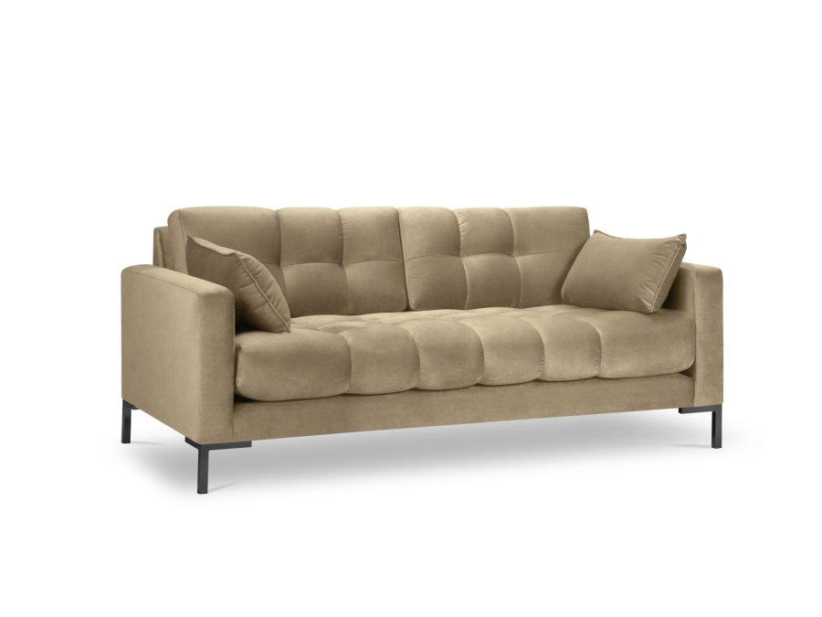 MICADONI Mamaia sofa, 3 sder - beige fljl og sort metal