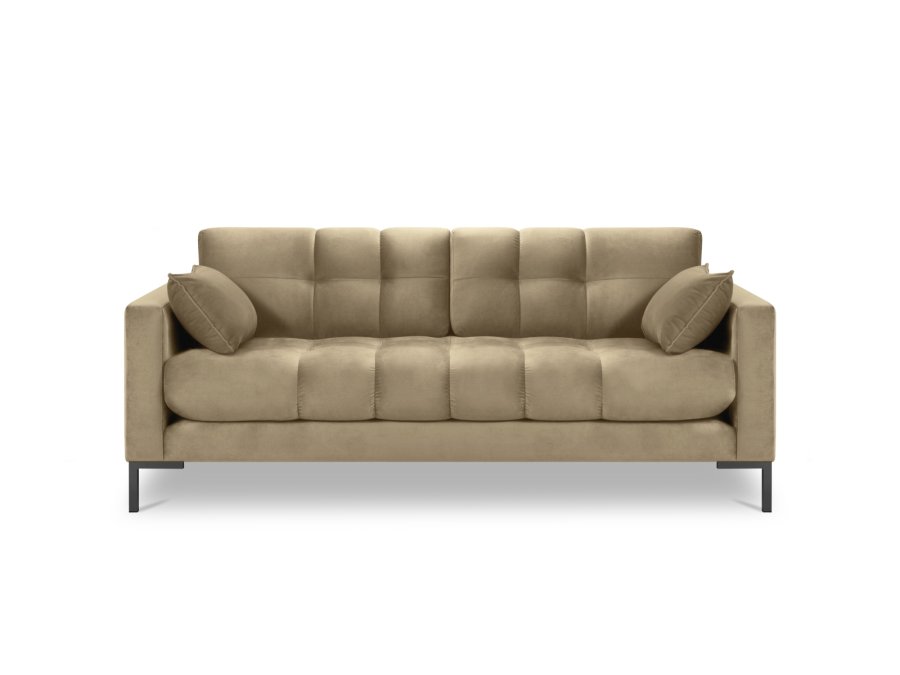 MICADONI Mamaia sofa, 3 sder - beige fljl og sort metal