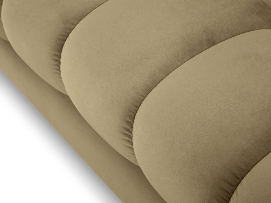 MICADONI Mamaia sofa, 3 sder - beige fljl og sort metal