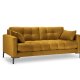 MICADONI Mamaia sofa, 3 sder - gul fljl og sort metal