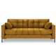 MICADONI Mamaia sofa, 3 sder - gul fljl og sort metal