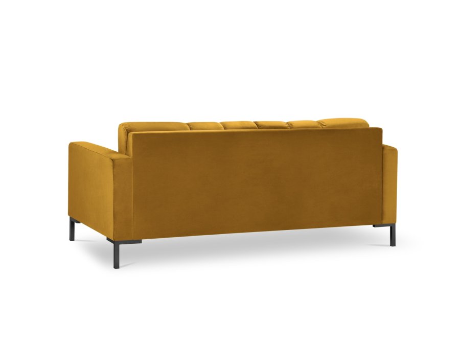 MICADONI Mamaia sofa, 3 sder - gul fljl og sort metal
