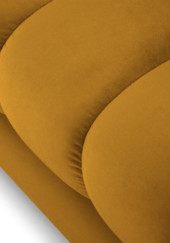 MICADONI Mamaia sofa, 3 sder - gul fljl og sort metal