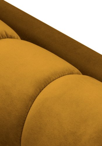 MICADONI Mamaia sofa, 3 sder - gul fljl og sort metal