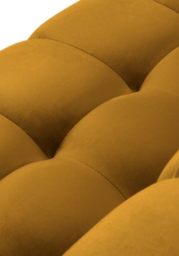 MICADONI Mamaia sofa, 3 sder - gul fljl og sort metal