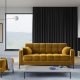MICADONI Mamaia sofa, 3 sder - gul fljl og sort metal