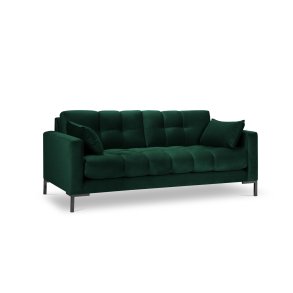 MICADONI Mamaia sofa, 3 sder - grn fljl og sort metal