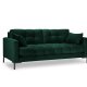 MICADONI Mamaia sofa, 3 sder - grn fljl og sort metal