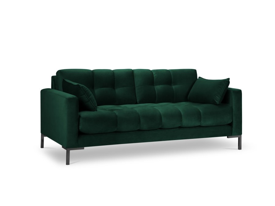 MICADONI Mamaia sofa, 3 sder - grn fljl og sort metal