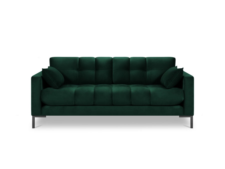 MICADONI Mamaia sofa, 3 sder - grn fljl og sort metal
