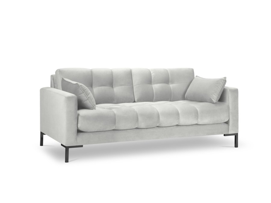MICADONI Mamaia sofa, 3 sder - slv fljl og sort metal