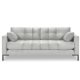 MICADONI Mamaia sofa, 3 sder - slv fljl og sort metal